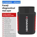 Auto si Moto - Reparatii si depanare - Sisteme de diagnoza - Instrument De Scanare Si Diagnosticare Auto, Konnwei Kdiag, OBD2, Bluetooth 5.0, 9 - 18 V, Compatibil Cu Android si - Infinity.ro