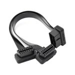Auto si Moto - Reparatii si depanare - Sisteme de diagnoza - Prelungitor Cablu Techstar®, Adaptor Auto 2 in 1 la OBD2 16 Pin, 30cm - Infinity.ro