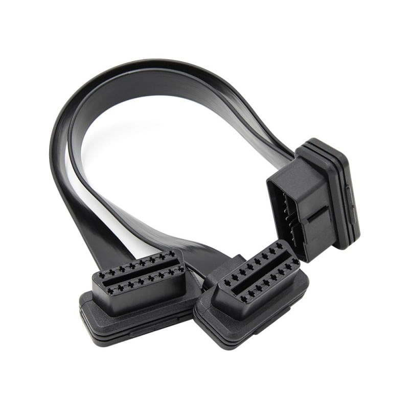 Auto si Moto - Reparatii si depanare - Sisteme de diagnoza - Prelungitor Cablu Techstar®, Adaptor Auto 2 in 1 la OBD2 16 Pin, 30cm - Infinity.ro
