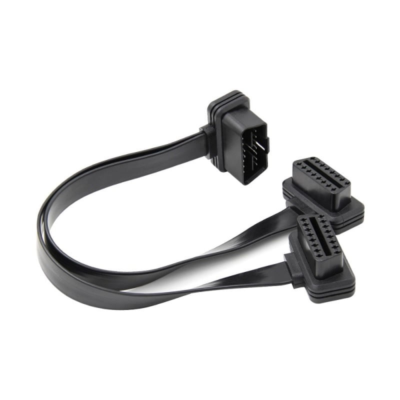 Auto si Moto - Reparatii si depanare - Sisteme de diagnoza - Prelungitor Cablu Techstar®, Adaptor Auto 2 in 1 la OBD2 16 Pin, 30cm - Infinity.ro