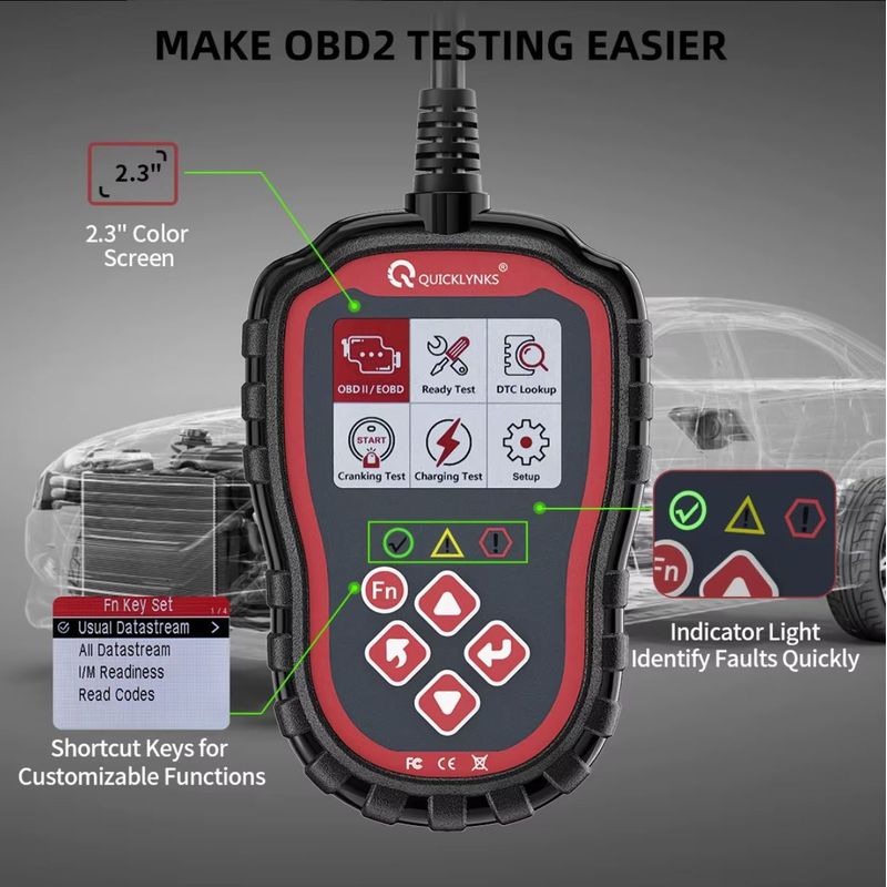 Auto si Moto - Reparatii si depanare - Sisteme de diagnoza - Tester Auto Profesional OBD2 QUICKLYNKS T41, cu Cititor Coduri de Eroare, Diagnoza Motor si Scanare Completa - Infinity.ro