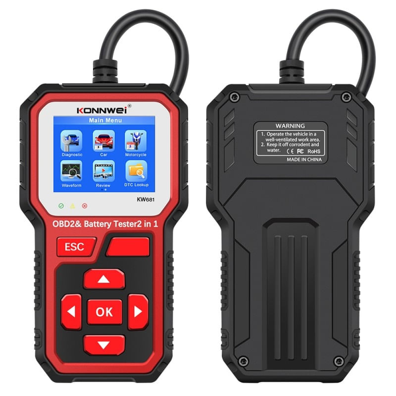 Auto si Moto - Reparatii si depanare - Sisteme de diagnoza - Diagnoza si Tester Baterie Auto 2in1 Konnwei KW681, 6V si 12V, Bluetooth 5.0 Testare Tensiune, Pornire la Rece - Infinity.ro