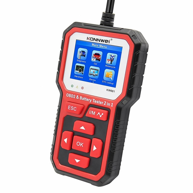 Auto si Moto - Reparatii si depanare - Sisteme de diagnoza - Diagnoza si Tester Baterie Auto 2in1 Konnwei KW681, 6V si 12V, Bluetooth 5.0 Testare Tensiune, Pornire la Rece - Infinity.ro