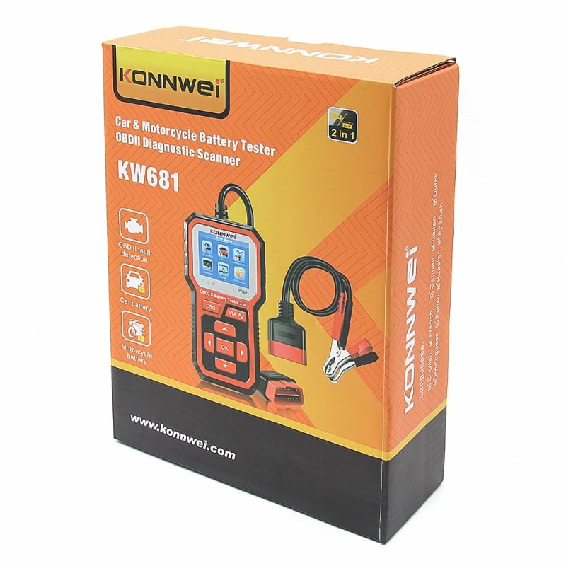Auto si Moto - Reparatii si depanare - Sisteme de diagnoza - Diagnoza si Tester Baterie Auto 2in1 Konnwei KW681, 6V si 12V, Bluetooth 5.0 Testare Tensiune, Pornire la Rece - Infinity.ro