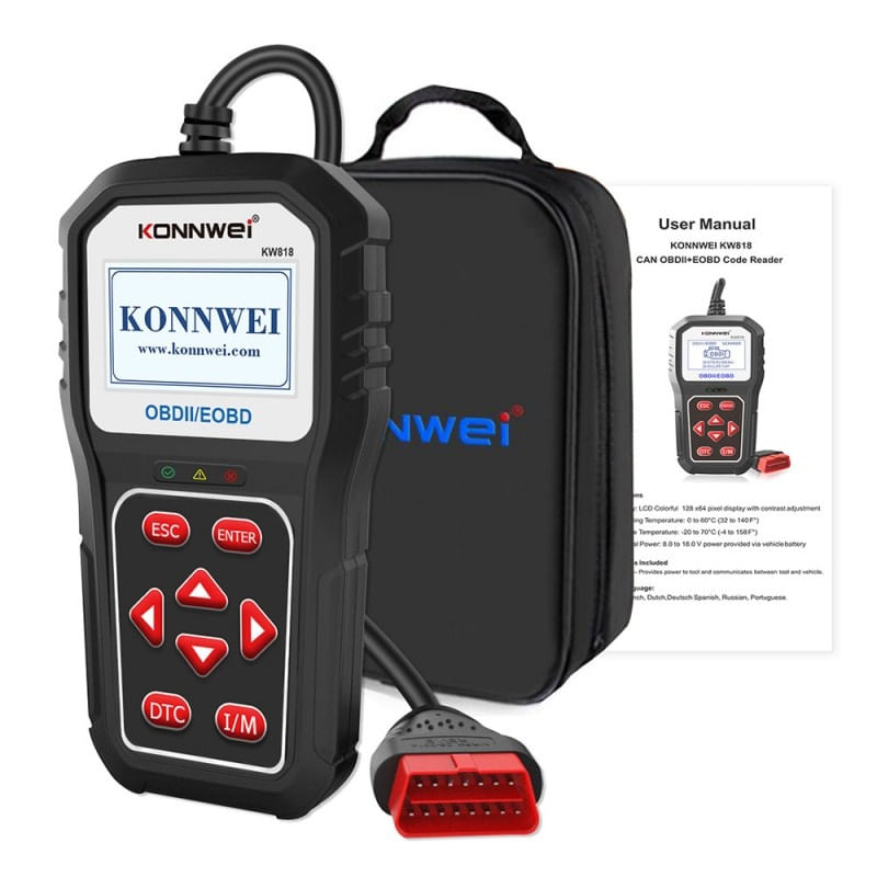 Auto si Moto - Reparatii si depanare - Sisteme de diagnoza - Instrument de scanare si diagnosticare auto, KONNWEI KW818, OBD2/EOBD, Display 2.8 inch, citirea si stergerea codurilor - Infinity.ro