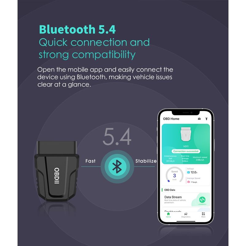Auto si Moto - Reparatii si depanare - Sisteme de diagnoza - Tester Diagnoza Auto OBD2 Techstar V011 ELM327 V2.2, cu BT5.4, si Cititor Coduri Eroare si Date in Timp Real cu Chip - Infinity.ro