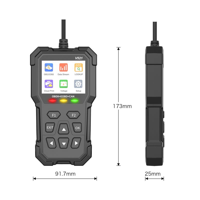 Auto si Moto - Reparatii si depanare - Sisteme de diagnoza - Tester Diagnoza Multimarca Techstar V521, Scanner OBD2 EOBD CAN, Citeste peste 4000 coduri eroare, ARM 32-bit Cortex-M3 - Infinity.ro