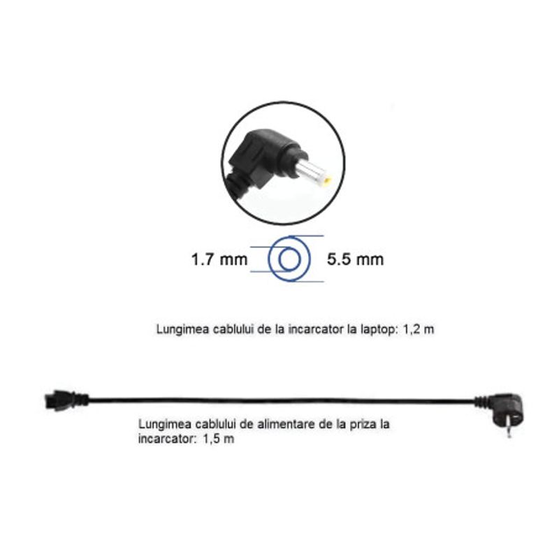 Laptop, Telefoane si Tablete - Laptopuri si accesorii - Accesorii Laptop - Incarcatoare laptop - Incarcator laptop pentru Acer 65W 19V 3.42A mufa 5.5x1.7mm - Infinity.ro