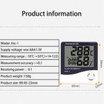 TV, Audio-Video si Foto - Optica, astronomie si metrologie - Meteorologie - Termometre Meteo - Termometru si higrometru digital de camera Techstar® HTC-1, afisare Ora, Temperatura, Umiditate, Alb - Infinity.ro