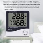 TV, Audio-Video si Foto - Optica, astronomie si metrologie - Meteorologie - Termometre Meteo - Termometru si higrometru digital de camera Techstar® HTC-1, afisare Ora, Temperatura, Umiditate, Alb - Infinity.ro