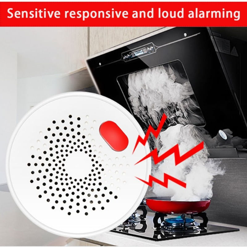 Casa si Gradina - Electrice - Smart Home - Centrale si module smart home - Detector de scurgeri de gaz inteligent Techstar®, Wi-Fi, Notificari in Aplicatiile Tuya si SmartLife, Alarma inclusa - Infinity.ro