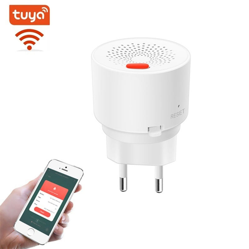 Casa si Gradina - Electrice - Smart Home - Centrale si module smart home - Detector de scurgeri de gaz inteligent Techstar®, Wi-Fi, Notificari in Aplicatiile Tuya si SmartLife, Alarma inclusa - Infinity.ro