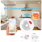 Casa si Gradina - Electrice - Smart Home - Centrale si module smart home - Detector de scurgeri de gaz inteligent Techstar®, Wi-Fi, Notificari in Aplicatiile Tuya si SmartLife, Alarma inclusa - Infinity.ro