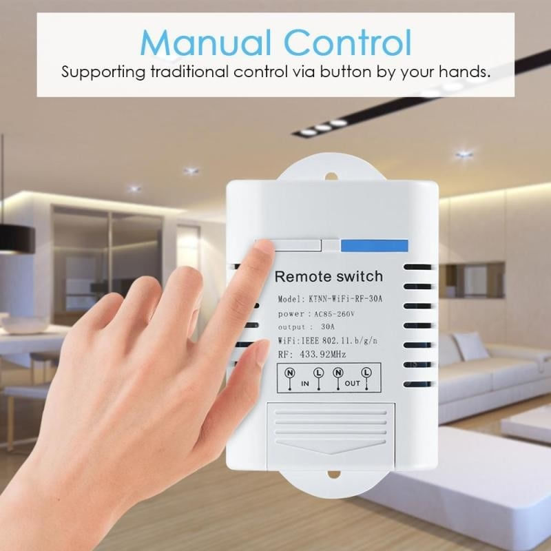 Casa si Gradina - Electrice - Smart Home - Centrale si module smart home - Comutator inteligent WiFi Techstar®, 16A, Smart Home, Compatibil cu iOS si Android, Smart Life si control vocal prin - Infinity.ro