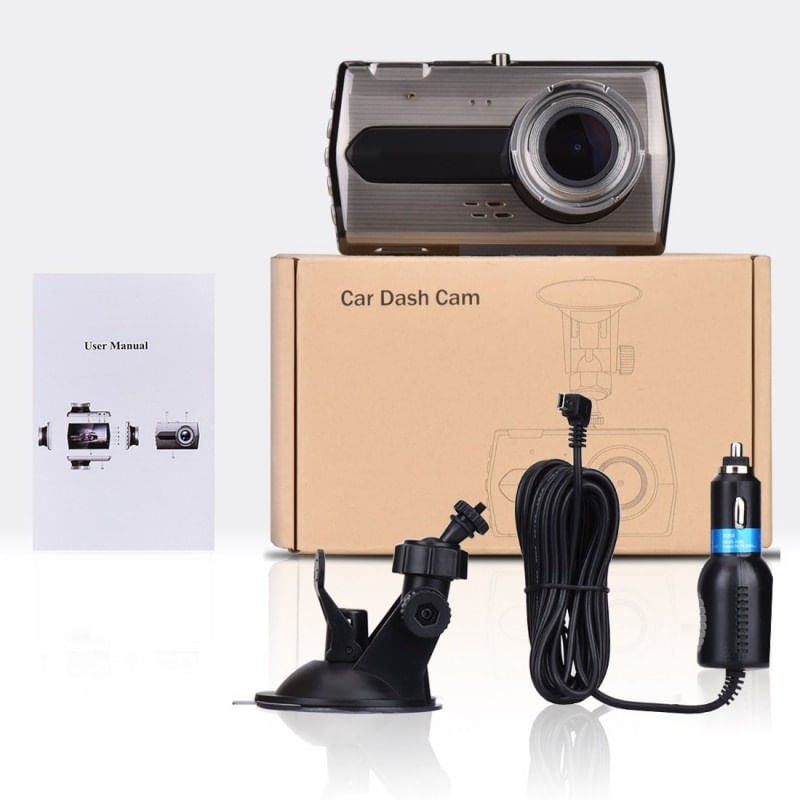 Auto si Moto - Electronice auto - Camere auto si DVR - Camera Video Auto DVR Dubla FullHD Techstar® T667 Unghi 170° Display 4", Senzori Miscare si Night Vision - Infinity.ro