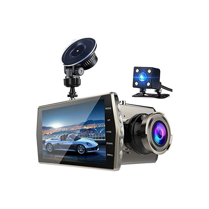 Auto si Moto - Electronice auto - Camere auto si DVR - Camera Video Auto DVR Dubla FullHD Techstar® T667 Unghi 170° Display 4", Senzori Miscare si Night Vision - Infinity.ro