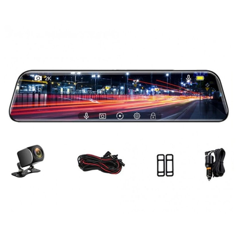 Auto si Moto - Electronice auto - Camere auto si DVR - Camera Auto Oglinda cu Touchscreen Techstar® D40, 10 inch, Inregistrare Duala Fata/Spate Marsarier, 1080P FullHD, Unghi - Infinity.ro