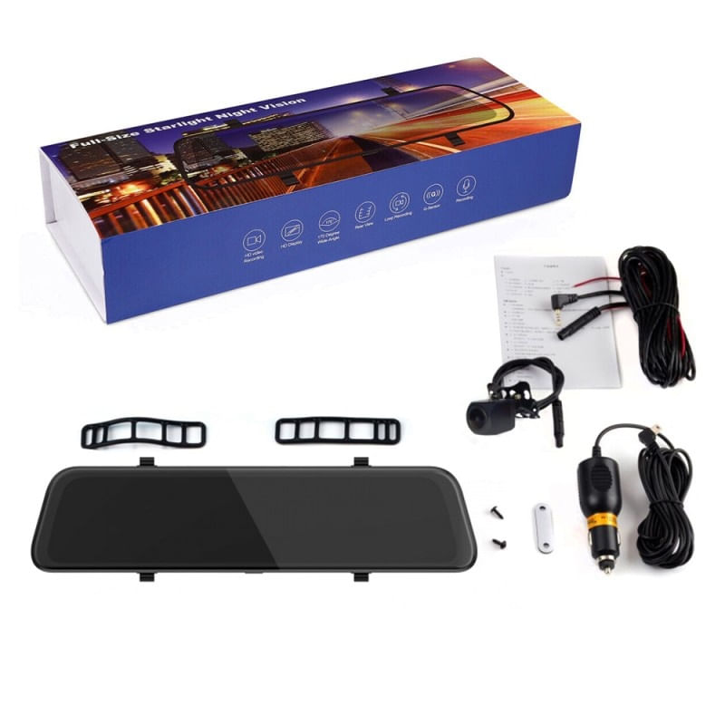 Auto si Moto - Electronice auto - Camere auto si DVR - Camera Auto Oglinda cu Touchscreen Techstar® D40, 10 inch, Inregistrare Duala Fata/Spate Marsarier, 1080P FullHD, Unghi - Infinity.ro