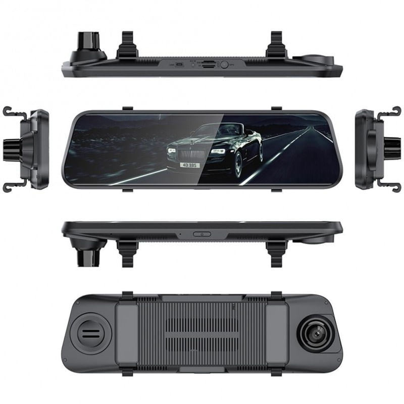 Auto si Moto - Electronice auto - Camere auto si DVR - Camera Auto Dubla Tip Oglinda Techstar® Z9 Plus, Android 8.1, 4G si WiFi, 9.66" IPS Touch Full HD, Hotspot, ADAS, GPS - Infinity.ro