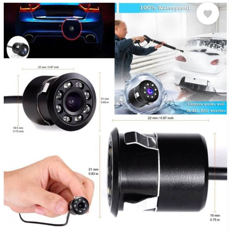 Auto si Moto - Electronice auto - Camere auto si DVR - Camera Auto Marsarier cu Vedere Retrovizoare Techstar® IR, 4 LED-uri, Vizionare Nocturna, Unghi 170°, Waterproof - Infinity.ro