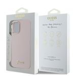 Laptop, Telefoane si Tablete - Telefoane mobile si accesorii - Accesorii Telefoane - Huse telefoane - Husa pentru iPhone 16 Plus - Guess Silicone Script Metal Logo & Frame (GUHCP16MSMBSLP) - Roz - Infinity.ro