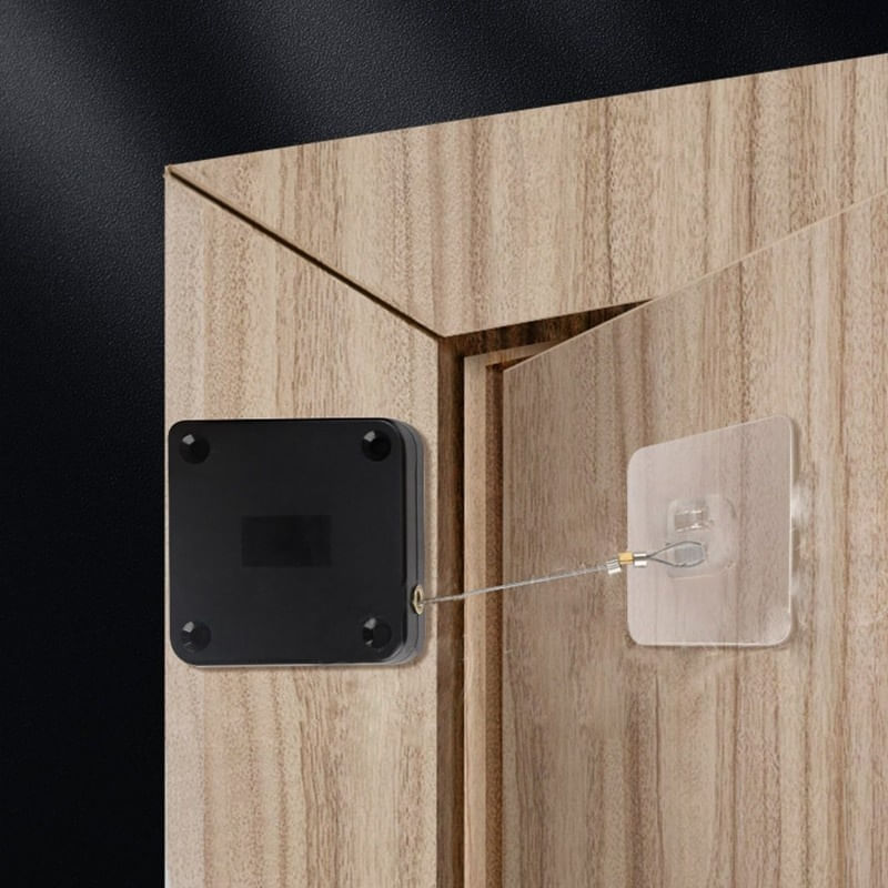 Casa si Gradina - Constructii - Usi interior, exterior si garaj - Accesorii usi - Inchizator automat Techstar®, Franghie de Otel P12, Pentru Usi, Ferestre, Negru - Infinity.ro