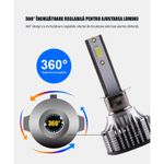 Auto si Moto - Electrice auto - Iluminare si semnalizare - Becuri auto - Set 2 LED-Uri Auto Techstar® V8, 9007, 120W, 12-24V, 15000 Lumeni, 6000K, Unghi Fascicul 360°, CSP 3570, Canbus - Infinity.ro