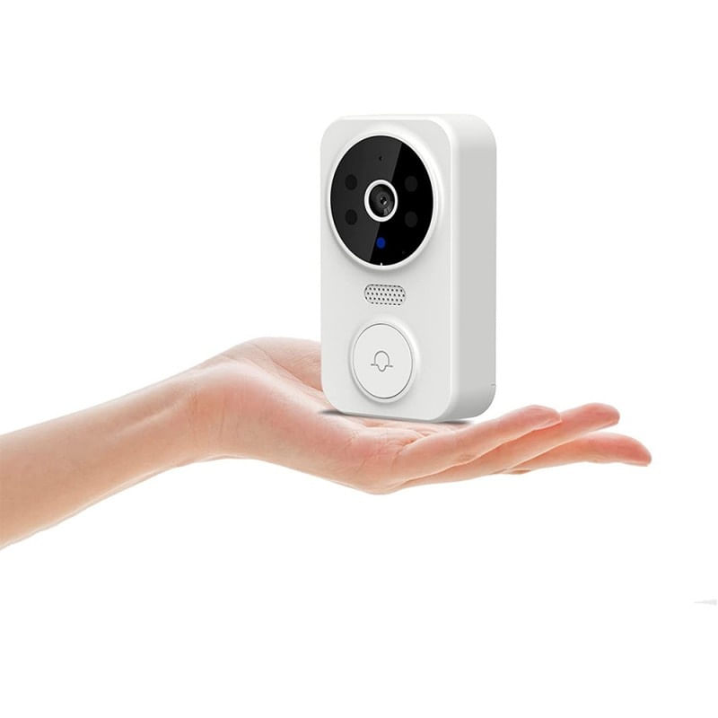 Casa si Gradina - Electrice - Accesorii electrice - Sonerii electrice - Sonerie inteligenta Techstar® M8 Tuya, 1080P, 2.4G WIFI , 800 mAh, DC5V/2A, Vizibilitate nocturna, IP 65, Alb - Infinity.ro