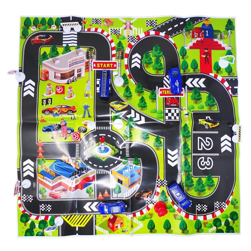 Jucarii, Copii si Bebe - Jucarii si jocuri - Seturi de constructie si cuburi - Seturi de constructie - Set constructie Avion Albastru, cu 4 Masinute, Accesorii si Surubelnita, SALAMANDRA KIDS® - Infinity.ro