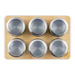 Casa si Gradina - Bucatarie si vesela - Ustensile bucatarie - Rasnite si dozatoare condimente - Set Recipiente condimente cu suport magnetic, 7 piese ZASS Gourmet ZG-MSR 01, 6.3 x 4 cm, 100 ml, Argintiu - Infinity.ro