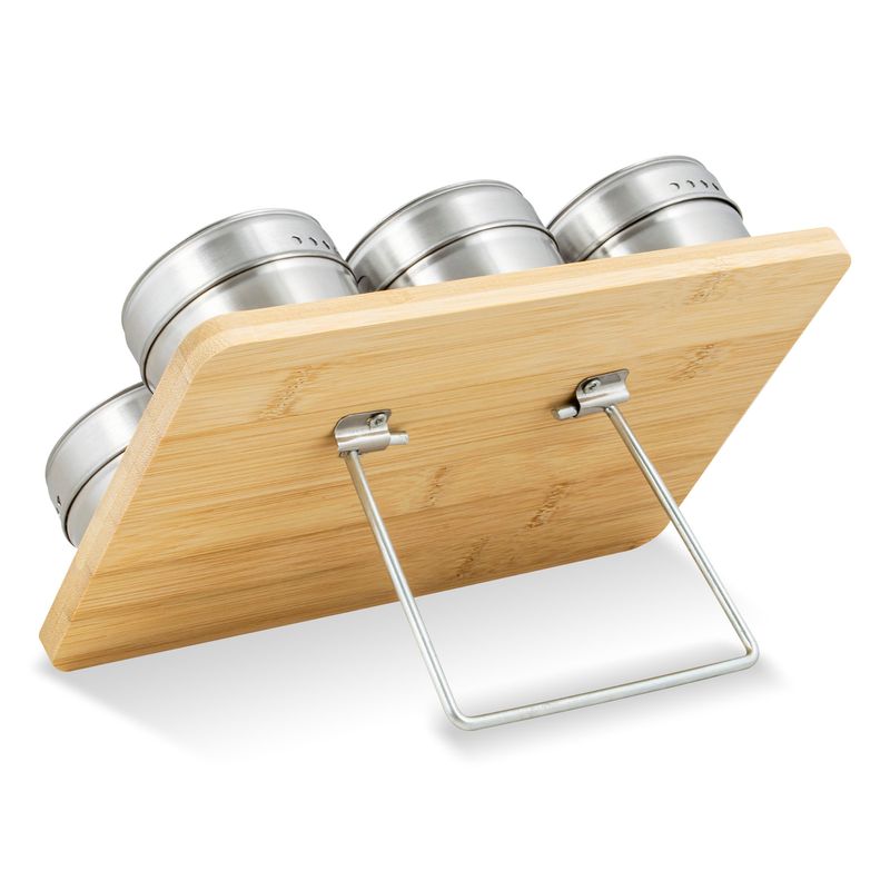 Casa si Gradina - Bucatarie si vesela - Ustensile bucatarie - Rasnite si dozatoare condimente - Set Recipiente condimente cu suport magnetic, 7 piese ZASS Gourmet ZG-MSR 01, 6.3 x 4 cm, 100 ml, Argintiu - Infinity.ro