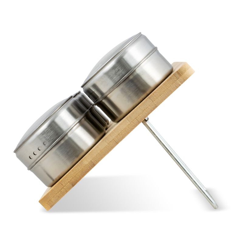 Casa si Gradina - Bucatarie si vesela - Ustensile bucatarie - Rasnite si dozatoare condimente - Set Recipiente condimente cu suport magnetic, 7 piese ZASS Gourmet ZG-MSR 01, 6.3 x 4 cm, 100 ml, Argintiu - Infinity.ro