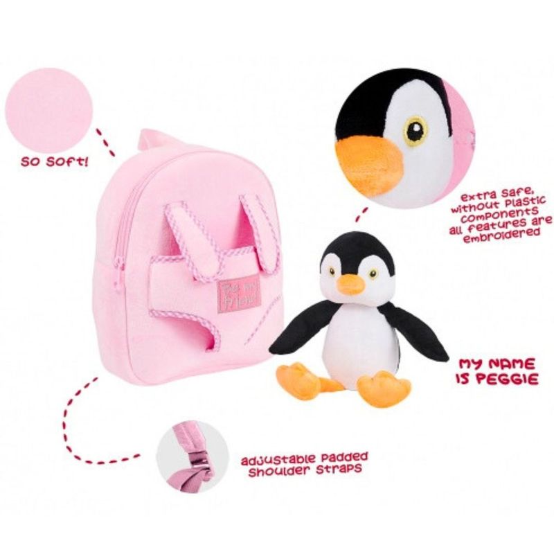 Carti si Birotica - Rechizite - Rucsacuri si genti scolare - Ghiozdan gradinita, Perletti, model Pinguinul Peggie, 27 cm, colectia Perletti Toys - Infinity.ro