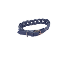 Petshop - Accesorii petshop - Zgarzi, lese si hamuri - Zgarzi - Zgarda bleumarin impletita, din piele naturala, pentru caini 60X3 cm - Infinity.ro