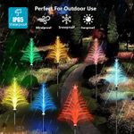 Casa si Gradina - Corpuri si surse de iluminat - Iluminat exterior - Lampi solare - Set cu 2 Lampi Solare in forma de Bradut de Craciun, 7 Culori Schimbatoare, 90cm Inaltime, Multicolor - Infinity.ro