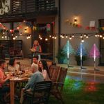 Casa si Gradina - Corpuri si surse de iluminat - Iluminat exterior - Lampi solare - Set cu 2 Lampi Solare in forma de Bradut de Craciun, 7 Culori Schimbatoare, 90cm Inaltime, Multicolor - Infinity.ro