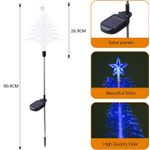 Casa si Gradina - Corpuri si surse de iluminat - Iluminat exterior - Lampi solare - Set cu 2 Lampi Solare in forma de Bradut de Craciun, 7 Culori Schimbatoare, 90cm Inaltime, Multicolor - Infinity.ro