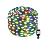 Casa si Gradina - Corpuri si surse de iluminat - Iluminat exterior - Instalatii luminoase exterior - Set 2 x Instalatie LED Liniara, pentru Craciun,  160 LED-uri, 20m, Exterior-Interior, IP44 - Infinity.ro