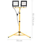 Casa si Gradina - Corpuri si surse de iluminat - Plafoniere, aplice si spoturi - Proiector cu LED si trepied, 2x100 W, alb rece - Infinity.ro