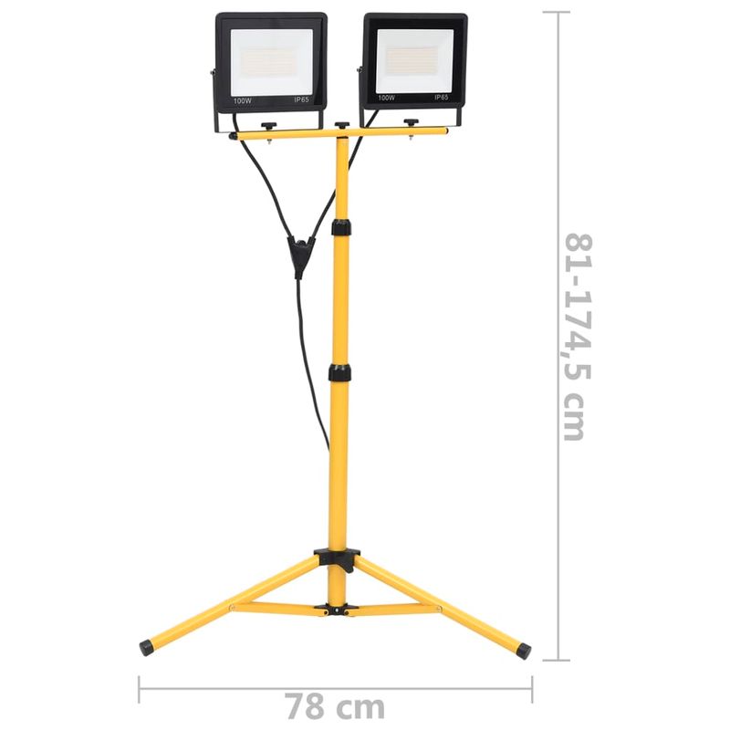 Casa si Gradina - Corpuri si surse de iluminat - Plafoniere, aplice si spoturi - Proiector cu LED si trepied, 2x100 W, alb cald - Infinity.ro