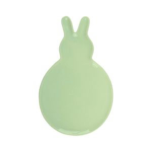 Platou decorativ, in forma de iepuras, culoarea verde, 29.5 cm