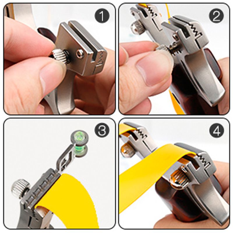Sport si Outdoor - Accesorii si echipamente sportive - Sporturi de precizie - Set prastie cu laser si 100 bile metalice, 11.5 cm, boloboc, maner lemn, maro - Infinity.ro