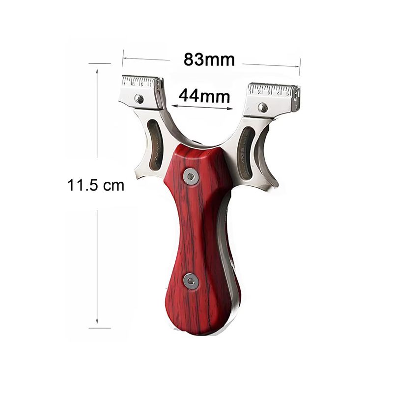 Sport si Outdoor - Accesorii si echipamente sportive - Sporturi de precizie - Set prastie cu laser si 100 bile metalice, 11.5 cm, boloboc, maner lemn, maro - Infinity.ro