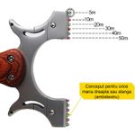 Sport si Outdoor - Accesorii si echipamente sportive - Sporturi de precizie - Set prastie cu laser si 100 bile metalice, 11.5 cm, boloboc, maner lemn, maro - Infinity.ro
