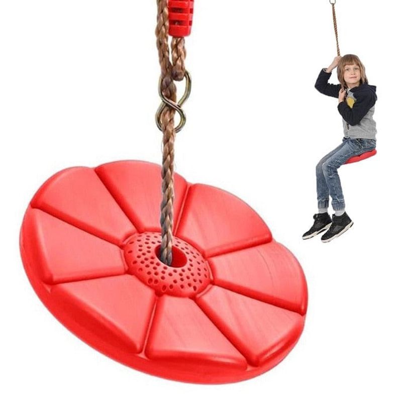 Jucarii, Copii si Bebe - Jucarii si jocuri - Jucarii de exterior - Leagane copii - Leagan pentru copii din plastic, Stabil si Usor, Franghie Inclusa, Rezistent 75kg, Rosu - Infinity.ro