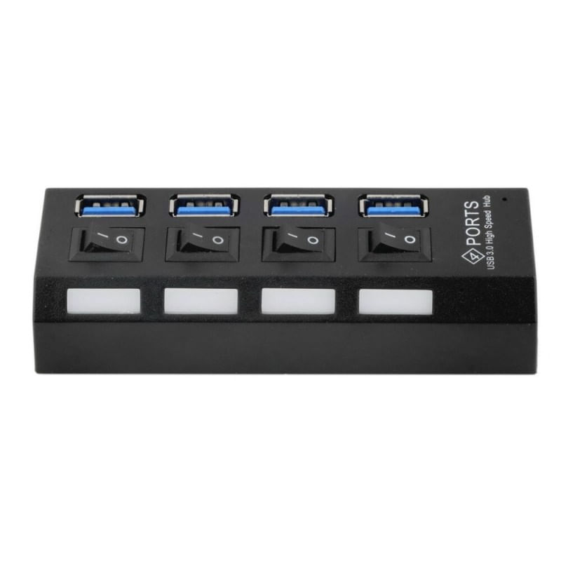PC, gaming si accesorii - Retelistica - Hub-uri - USB Hub Techstar® HB4, 3.0 High Speed, 4 Port USB 3.0, Buton On/Off, Conexiune USB 3.0 de mare viteza, USB - Infinity.ro