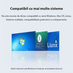 PC, gaming si accesorii - Retelistica - Hub-uri - Hub USB cu 4 porturi Techstar® HUBA0701, 1 x USB 3.0, 3 x USB 2.0, indicator LED pentru putere, comutator independent - Infinity.ro