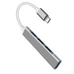 PC, gaming si accesorii - Retelistica - Hub-uri - USB HUB Techstar® Diviso, USB Type-C la 4 x USB 3.0, Aluminium, Compact, Usor, OTG, Argintiu - Infinity.ro