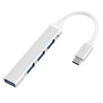 PC, gaming si accesorii - Retelistica - Hub-uri - USB HUB Techstar® Diviso, USB Type-C la 4 x USB 3.0, Aluminium, Compact, Usor, OTG, Argintiu - Infinity.ro