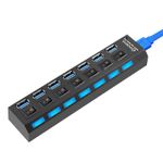 PC, gaming si accesorii - Retelistica - Hub-uri - Hub USB Cu 7 Porturi Techstar® HUBA55, 1 X USB 3.0, 6 X USB 2.0, Indicator LED Putere, Comutator Independent, PC - Infinity.ro